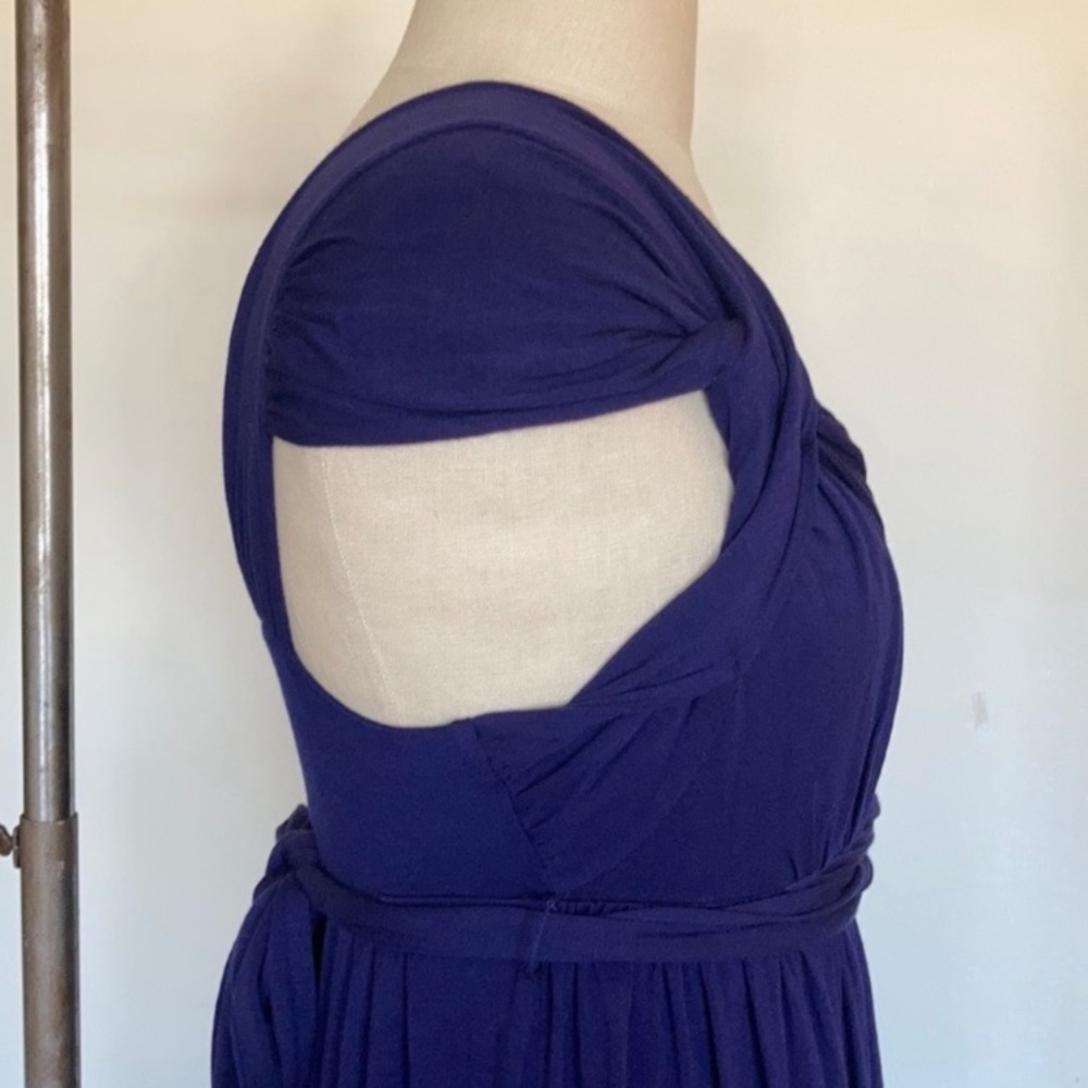 NWOT Anthropologie dress, draped, purple rayon with some spandex, never worn, S - Picture 6 of 14